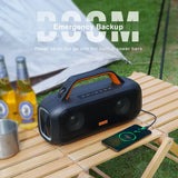 DOSS Outdoor Portable Speaker Powerful 60W Stereo and Bass Sound Box Power Bank IPX6 Waterproof LED Light