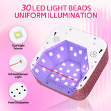 Rechargeable UV LED Nail Lamp 72W Cordless UV Light for Nails With Rhinestone Heart Shaped Manicure Pedicure