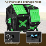 140L Dual Chamber Compost Bin Fast Assemble Tumbling Composting Tumbler Easy Setup