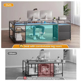 67" L Shaped Desk with Drawers, Computer Office Desk with Storage Shelves
