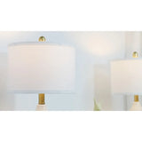 22" Modern Double Gourd Ceramic Table Lamps Set of 2, Bedside Lamps for Living Room