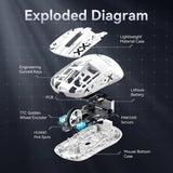 ATTACK SHARK X6 Lightweight Wireless Gaming Mouse with RGB Backlight Charging Base,Tri-Mode,26K DPI, PAW3395 Optical Sensor