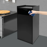 Restaurant Trash Can Cabinet with Tray Holder Commercial Trash Can 40 Gallon