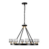 Wagon Wheel Chandelier Farmhouse Modern Small Crystal Round Chandelier