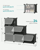 SONGMICS Shoe Rack, 6 Cubes With Doors, 24 Pair For Bedroom,  Plastic