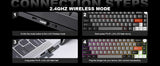 YUNZII AL68 Silver Wireless Custom Mechanical Keyboard