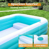 JOYFY Full-Sized Inflatable Swimming Pool 125x 68x 22 inch with Seats