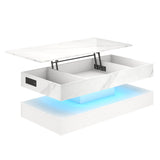 High Glossy LED Coffee Tables for Living Room, Center Table with Storage