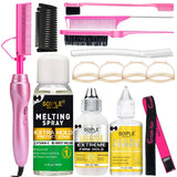 GOIPLE 2 in1 Electric Hot Comb Hair Straightener Brush Fast Heating Flat Iron Styling Brush Wig Kit with