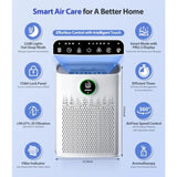 Home air purifier for large rooms, white ECOSELF HAP603WF w/ WiFi control