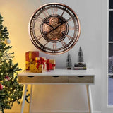 21 Inch Moving Gear Wall Clock for Modern Farmhouse Living Room Decor