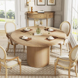 LITTLE TREE 47" Round Dining Table for 4, Farmhouse Kitchen Table