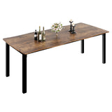 Rectangular Dining Table for 6-8 15mm Thick Metal Frame Wave Edge Dinner Tables