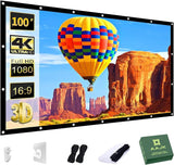 100 inch Outdoor Projector Screen with Washable Fabric 16:9 Foldable