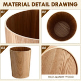 2 Pack 2.3 Gal Wood Trash Can Natural Small Wastebasket