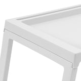 6-Pack Foldable Lap Desks with Device Slots, White PP Tray Table with Charging Port