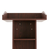 Wooden Lectern Podium Speaker Stand w/ Lockable Wheels| Modern Reception Desk| Speech