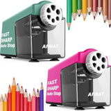 6-Hole Electric Pencil Sharpener Heavy Duty for 6-11mm Pencils 2 Pack