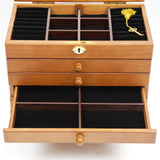 Wooden Gift Cabinet Jewelry Storage Box with Mirror and Lock for Jewelries