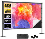 Portable 120 inch Outdoor Projector Screen with Black Backing & Carry Bag