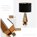 Set of 2 Mirrored Glass Bedside Table Lamps with 2 USB Ports for Nightstand