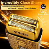 All-Metal Close Shave 3-Speed Foil Shaver for Men: 10000 RPM Electric Nose and Ear Hair Trimmer Cordless