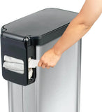 Narrow 12 Gallon Trash Can with Soft Close Lid, Step Pedal and Odor Protection for Kitchen or Office