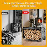 40 Inch Heavy Duty Firewood Rack with Cover, Outdoor Log Storage for Fireplace