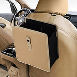 Jopps Car Trash Can Compact Foldable Bin with Strap, PU Leather and Oxford