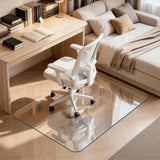 Tempered Glass Chair Mat with Anti-Slip Pads for Preventing Chair