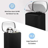 Homfa 13 Gallon (50L) Rectangular Trash Can Stainless Steel Kitchen Garbage Can W/ Lid Black