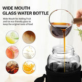 Large Capacity Glass Water Bottle Transparent Milk Juice Cup  for Tour Outdoor Sports
