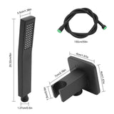 Matte Black Hand Held Shower Head With Wall Connector