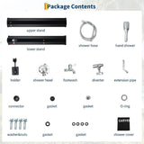 7.2FT Freestanding Solar Heated Pool Shower 9.3 Gallon Outdoor Shower Kit With Handheld Foot Faucet Hot Cold