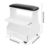 3-tier Foot Rest Manicure Stool Pedicure Cart Footbath Trolley with 4 Casters for Beauty Salon