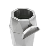 Silver Commercial Octagonal Garbage Can,Stainless Steel Large Trash Can