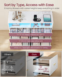 VASAGLE Custos Collection-Dresser for Bedroom w/ LED Lights&Power Strip