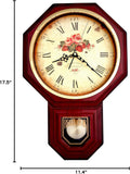 Vintage Chiming Wall Clocks with Pendulum & Westminster Chime Hourly,