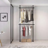 Garment Rack Hanger Organizer Ceiling Top & Floor Metal Closet
