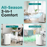 Portable 14000 BTU Air Cooler for Rooms up to 550 sq ft, 3-in-1 Fan