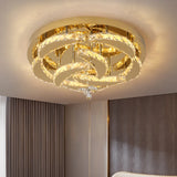 Luxury Gold K9 Crystal Ceiling Lamp Dimmable Led Chandelier Modern Living Dining