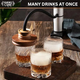Acacia Whiskey Smoker Kit with Smoking Gun and Wood Chips Apple and Cherry