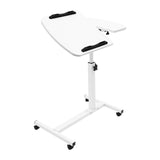 White Mobile Lift Computer Folding Desk Study Table Height Adjustable Computer Desk Lap Bed Tray Bed Desk Work Furniture