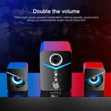 USB Computer LED Speakers System Subwoofer Stereo Bass Control