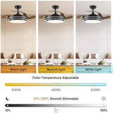 42 Inch Fandelier Ceiling Fan with Light Retractable Ceiling Fan with Lights