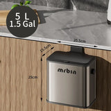 Stainless Steel Compost Bin Countertop with Lid, Hanging Trash Can for Kitchen Cabinet Door