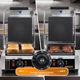 811 Commercial Panini Press Grill 1800W Stainless Steel Electric Countertop