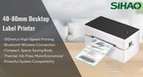 SIHAO 40-80mm Wireless Thermal Label Printer, Bluetooth Portable For Shipping