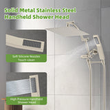 Hibbent Dual Shower Head Combo, High Pressure Handheld Shower Wand, 16'' Adjustable