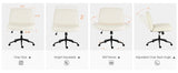 JHK Armless Cross Office Chairs with Wheels PU Leather Swivel Living Room Desk Chair